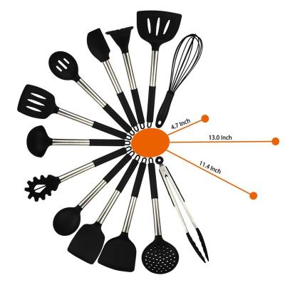 China Viable Hot Selling Food Grade Silicone Spatula Custom Made Porcelain Kitchen Cookware Heat Resistant Set for sale