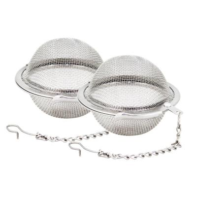 China New Sustainable 2 Piece Tea Leaf Leaves Ball Infuser Beverage Stainless Steel Strainer for sale