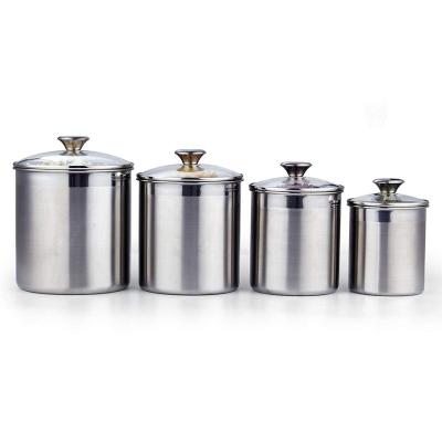 China Freshness Preservation Stainless Steel 4-Piece Canister Set for sale