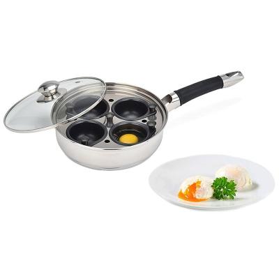 China Modern Poacher Egg Pan Set with 4 Egg Cups and Stainless Steel Frying Pan Poaching Egg Steamers for sale