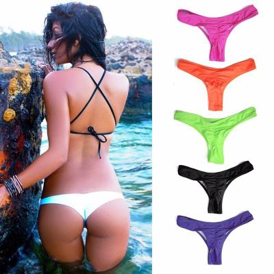 China Sexy Plus Size Tanga Bikinis Bottom White Black Women Brazilian Swimwear Swimwear Bikini Panties Cheeky Thong Bikini Bottom Swim Trunks for sale