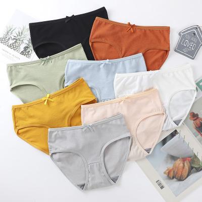 China Seluar Dalam Cute Korean Women's Underwear Cotton Panties Sustainable Korean Women's Underwear Cotton Candy Color News Panties for sale