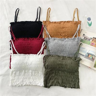 China Tube Top Viable Strapless Women Summer Breathable Fashion Pleated Female Wrapped Sexy Bras Chest Underwear for sale