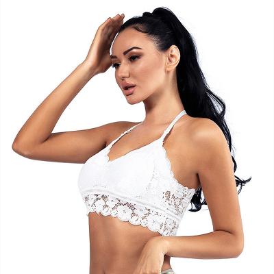 China Breathable Female Apparel Lace Bras Frameless Hollow Out Back Sexy Lift Up Top Active Lingerie Women's Underwear Bralette for sale