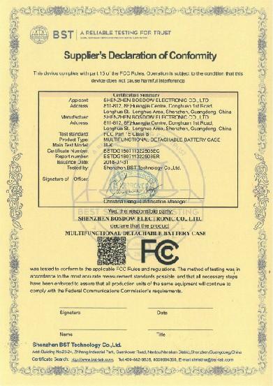 FCC - Shenzhen Bosdow Electronic Company Limited