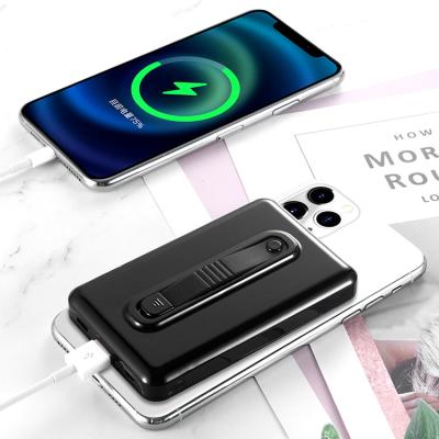 China Wireless Magnet Power Bank Mini Wireless Magnetic Power Bank 6000mah with Ring and Loop Holder for sale