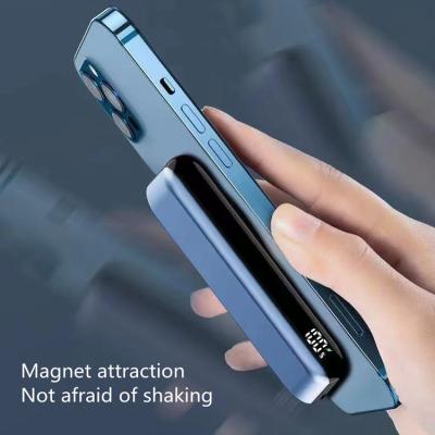 China Fast Charging Support 22.5W Magnetic Palladium Power Banks Slim 10000mAh 15W Wireless Charger Power Bank 10000mAh for sale