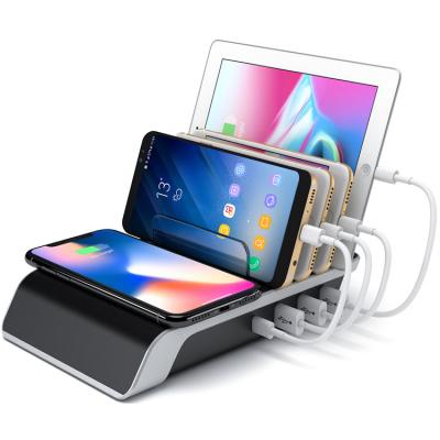 China For iPad/For iPhone/Tablet/Phone 2021 Newest Smart Multi Charger Wireless Station With Usb Fast Charger For iPhones And Android for sale