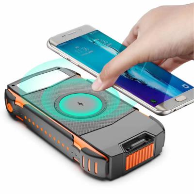 China PD 20000mAh Solar Power Bank Wireless Charger 18W Radio Wireless With QC 3.0 Fast Charging for sale