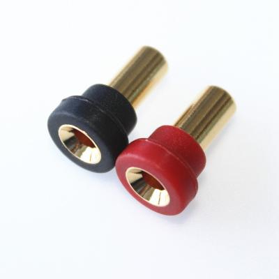 China audio & Video RC Gold Plated 60A Battery Banana Plug Gold Bullet Banana Connector Plug Single Hole Plug 4MM for sale