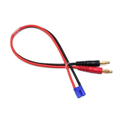 China For RC Lithium Battery Lead To 4mm Banana Plug Charging Wire 14AWG Silicone Wire 30CM EC2 Connector For RC Lipo Battery for sale