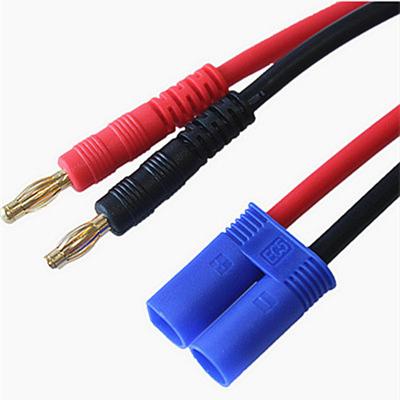 China Power Connector Gold Banana Plug Cable 20cm IMAX B6AC Silicone Charger Wire 4.0mm XT60 TRX EC5 for sale