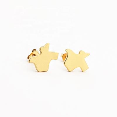 China FASHIONABLE Texas Map Earrings America States Maps Earring USA acero joyeria stainless gold plated stainless steel Texas Map Stud Earrings for sale