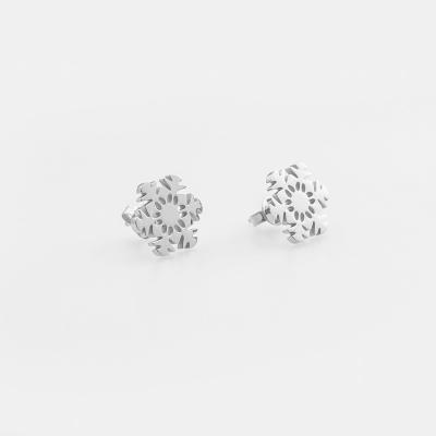 China TRENDY Snowflake Women Earring Stud Non To Tarnish Jewelry Stainless Steel Gold Plated Non Tarnish Jewelry 18K Gold Plated Jewelry Women for sale