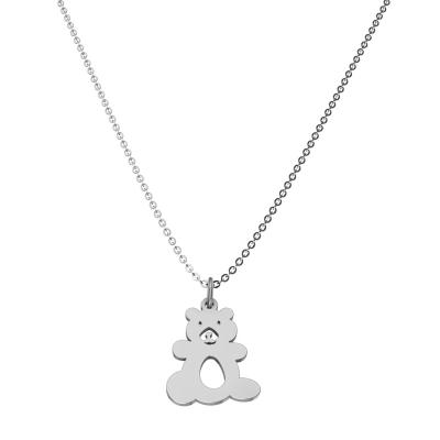 China Hot Selling Cheap Unique Jewelry TRENDY 2022 Fashion Teddy Bear Pendant Gummy Bear Necklace Item Collares De Acero Inoxidable for sale