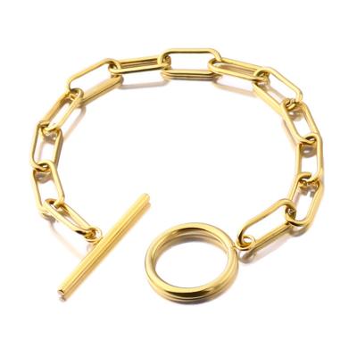 China Custom Tasty Jewelry Pulseras De Acero Inoxidable OT FASHIONABLE Buckle Chain Bracelets Pulseras De Acero Jewelry Stainless Steel Gold Plated for sale