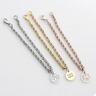 China BZodiac FASHIONABLE Sign Bijou Accesorio Joyas Plata Star Chain Bracelet Sign Astrology Horoscop Charm Bracelets 12 Constellation Bracelet for sale