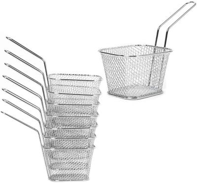 China Various Factory Sustainable Rack Square Pan Stainless Steel French Fries Basket for sale