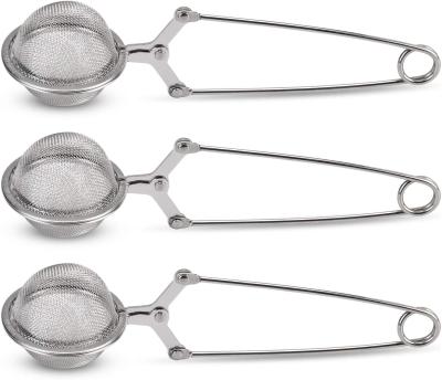 China Viable Stainless Steel Instant Ball Tea Strainer With Handle Good Mesh Tea Balls Filter Infusers for sale