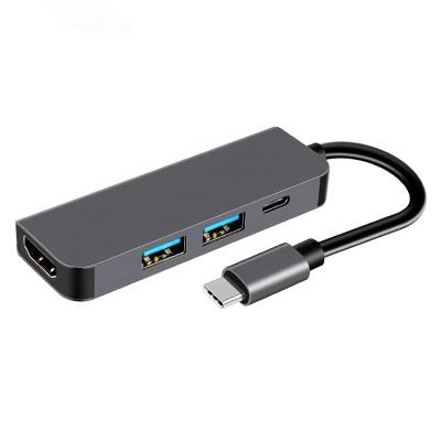 China Computer Xput 4 in 1 USB 3.1 Type-C USB C Type C to 4K HDMI USB 3.0 with PD Dock Hub Charging Adapter for Macbook for sale