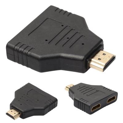 China Cheap Plug Xput 1 Input 2 Output 1080P HDMI HDTV Splitter 1 To 2 HDMI 1.4 Splitter Adapter Converter 1 In 2 for sale