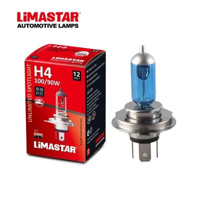 China Limastar H4 12V 130/100W P43t Automobile Lamp Halogen Super Hard White Headlight In Germany Glass for sale