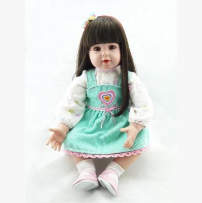 China 50cm 18 icnh Girl Lori Princess Doll Silicone Vinyl Reborn Doll Soft Cloth Body Doll Strap Skirt Green Strap Skirt for sale