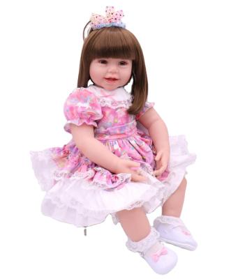 China Hot Selling Realistic Cartoon Toy Baby - Doll And A Newborn Open-Mouth Smiling Baby Dolls Custom Design Accepted Realistic Baby For Kids Play for sale