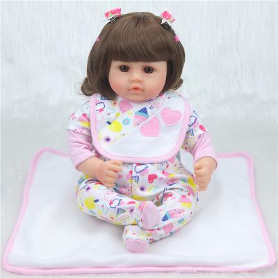 China Cheap 42 cm 16 inch doll small size reborn baby in pink clothes for little baby surprise gifts for kids for sale