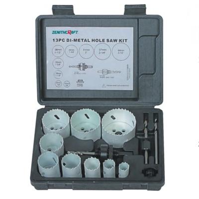 China Bi Metal Hole Saw Kit 13PC HSS 13 Piece Bi Metal Hole Saw Kit Te koop