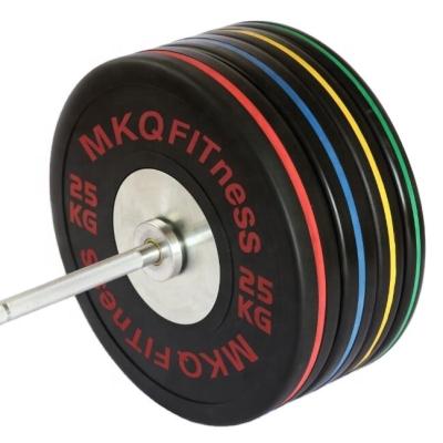 China Durable Premium Fitness / Home Gym Color Barbed Natural Rubber Competition Training Weightlifting Bumper Plates for sale