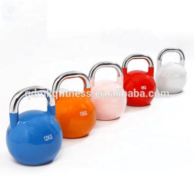 China Cast Iron + Standard Colored Stainless Steel Handle Competition Kettlebell Directly IWF From Supplier for sale