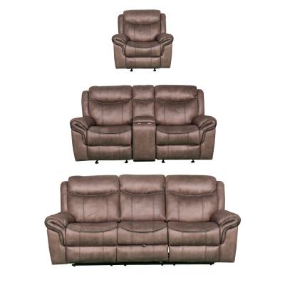 China (Other) KD Adjustable Modern Leather Recliner Chair Glider 1+2+3 Recliner Sofa Set For Living Room for sale