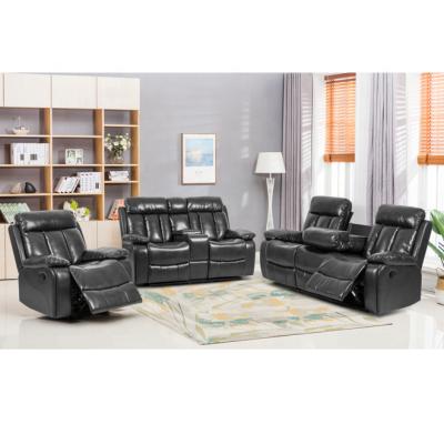 China KD Adjustable modern leather recliner single chair loveseat 3 seats (other) glider recliner sofa set for living room for sale