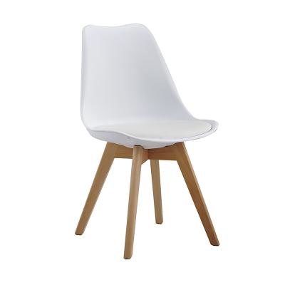 China Cheap Colorful Simple Design Home Furniture Seat Plastic Leg KD Leg Leisure Plastic Wood Chair Dining Plastic Chairs for sale