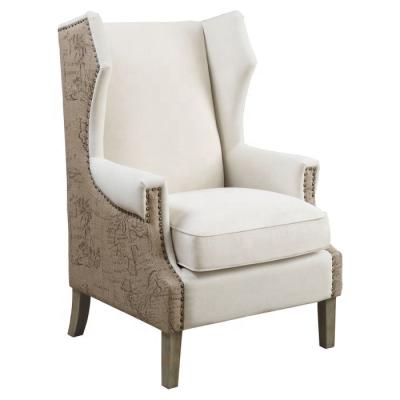 China Modern Living Room Tufted High Wing Back Fabric Accent Chair for sale