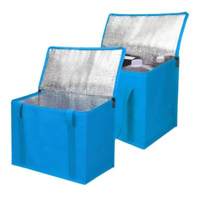 China Customized Simple Cheap Nonwoven Soft Folding Box Waterproof Foil Picnic Cooler Bag OEM Thermal Bag Cooler Box for sale