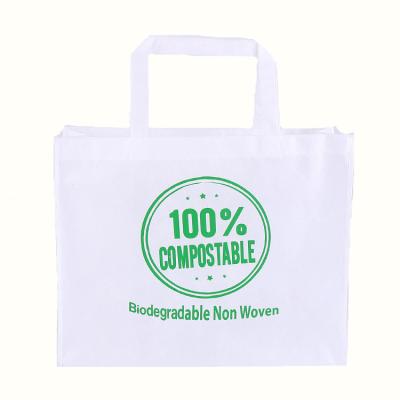 China 100% eco-friendly promotional custom shopping compostable degradable degradable non woven bags PLA corn fiber 100% nonwoven bags for sale