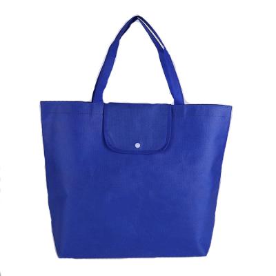 China Eco Friendly Manufacturer Custom Promotional Eco Friendly Non Woven Folding Flap Shopping Tote Bag With Button for sale