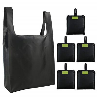 China Solid Color Oxford Polyester Shopping Reusable Collapsible Promotional Washable Eco Friendly Tote Bag for sale