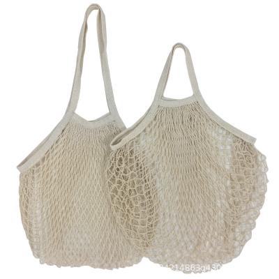 China Reusable Bamboo Bag Mesh Storage Bags Portable Shopping Fruit Vegetable Kitchen Net Handbag for sale