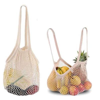 China Amazon Handled Organic Cotton Mesh Fruit And Vegetable Shoulder Shopping Bag Eco-friendly Knit Mesh Tote Bag For Women for sale