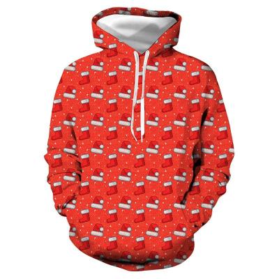 China 2021 Autumn/Winter Newest Christmas 3D Loose Hooded Sweatshirt Anti-pilling Unisex Custom Printing Hoodie for sale