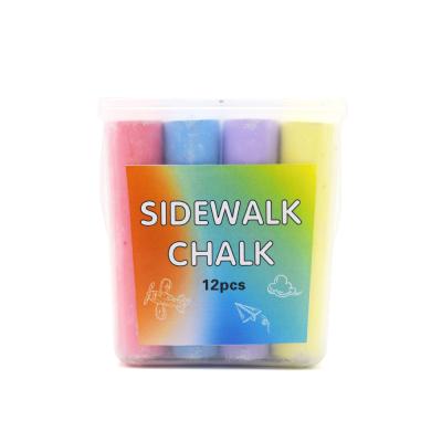 China Environmentally Friendly Non-Toxic Dust Free Colorful 12 Pcs Sidewalk Chalk for sale