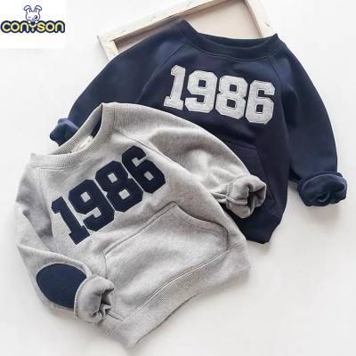 China QUICK DRY Kids Casual Clothes Letter Printing Autumn Winter Warm Boys Plain Outwear Hoodies Pullover Sweatshirt for sale