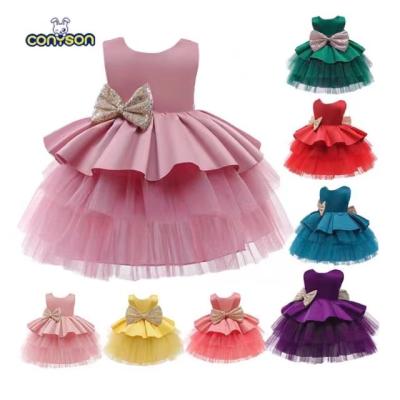 China Newborn Leakage Sequin Dress Baby Princess Pageant Birthday Party Dress Conyson Tulle Lace Dress Anti-Static Anti-Static Girl Homecoming Dress for sale