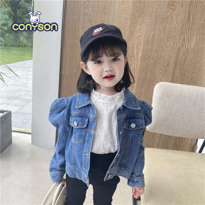 China New Autumn Baby Toddler Single Breasted Anti-Wrinkle Girl's New Sleeve Baby Jackets Denim Stripper Breathable Stripper Coat for sale