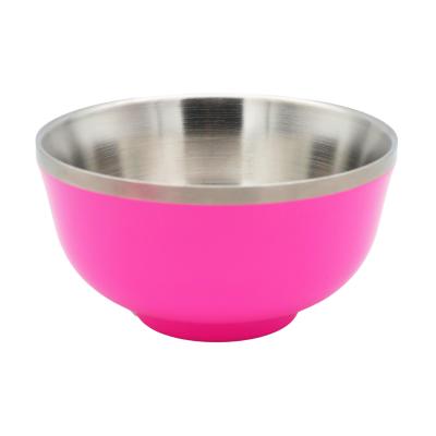 China New Product 700ml Stainless Steel Sustainable Bowl Double Wall Salad Bowl With Custom Color Metal Bowl for sale