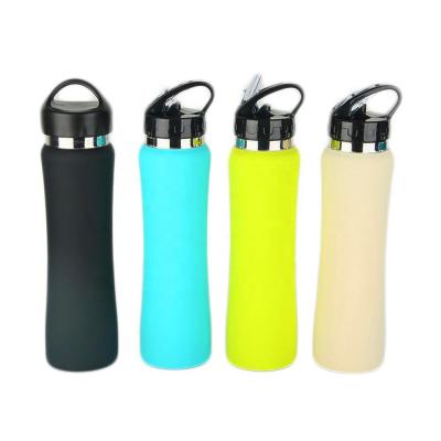 China Custom Viable Color 500ml Single Wall Sport Water With Straw Lid Vacuum Water Bottle Not With Straw Lid for sale