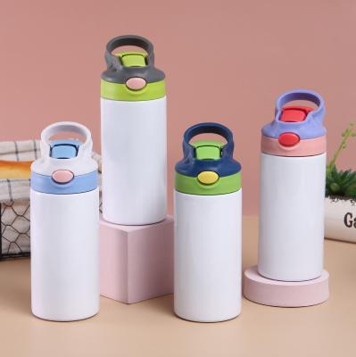 China Sustainable 350 Stainless Steel Kids Sport Water Bottle With Straw Handle Child Thermo Flask for sale